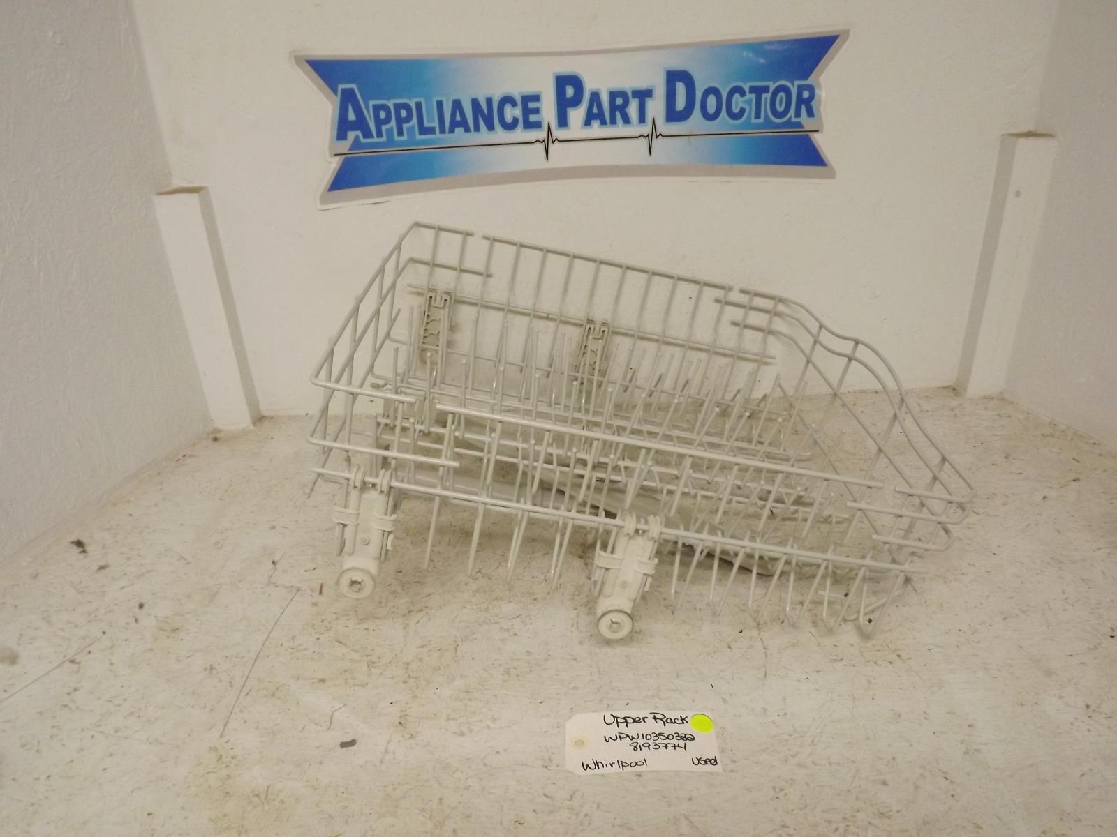 Whirlpool Dishwasher WPW10350382 8193774 Upper Rack Used Whirlpool Dishwasher WPW10350382 8193774 Upper Rack Used